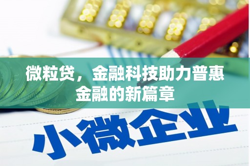 太和微粒贷，金融科技助力普惠金融的新篇章