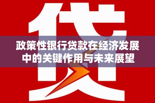 太和政策性银行贷款在经济发展中的关键作用与未来展望