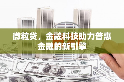 太和微粒贷，金融科技助力普惠金融的新引擎