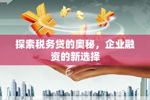 太和探索税务贷的奥秘，企业融资的新选择
