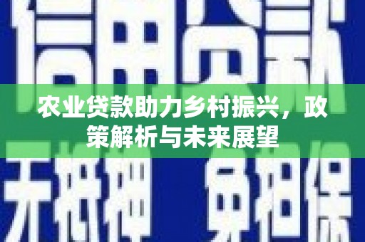 太和农业贷款助力乡村振兴，政策解析与未来展望