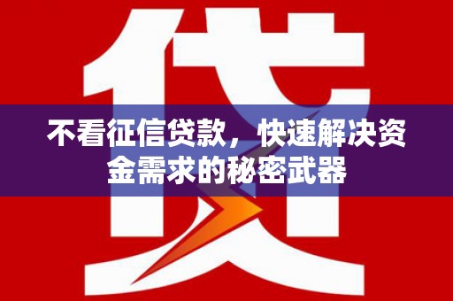太和不看征信贷款，快速解决资金需求的秘密武器