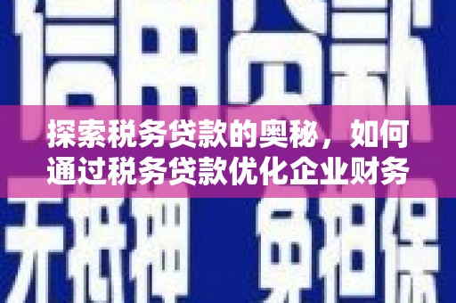 太和探索税务贷款的奥秘，如何通过税务贷款优化企业财务