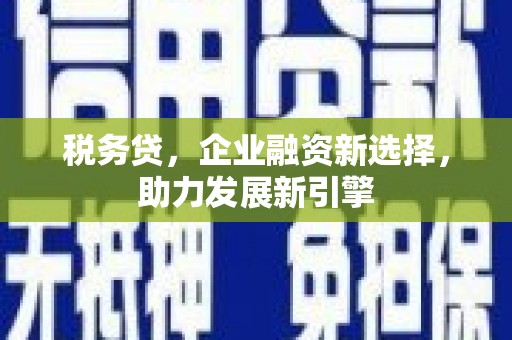 太和税务贷，企业融资新选择，助力发展新引擎
