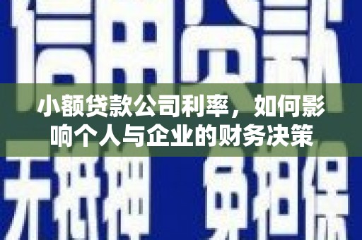 太和小额贷款公司利率，如何影响个人与企业的财务决策