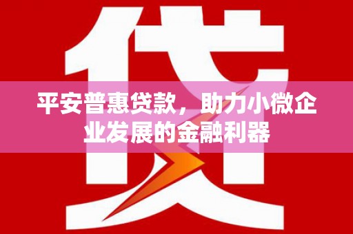 太和平安普惠贷款，助力小微企业发展的金融利器