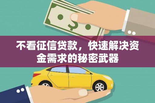 太和不看征信贷款，快速解决资金需求的秘密武器
