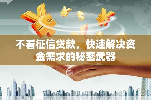 太和不看征信贷款，快速解决资金需求的秘密武器