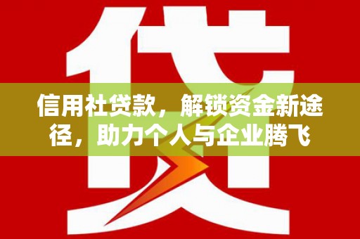 太和信用社贷款，解锁资金新途径，助力个人与企业腾飞
