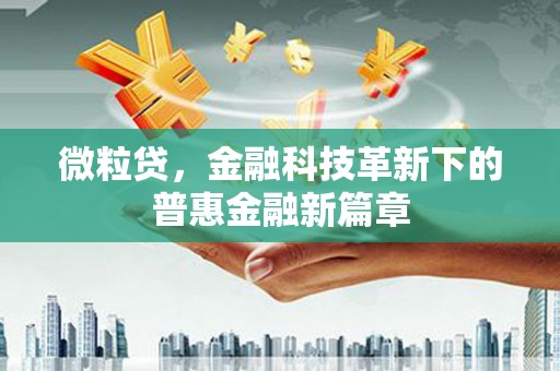 太和微粒贷，金融科技革新下的普惠金融新篇章