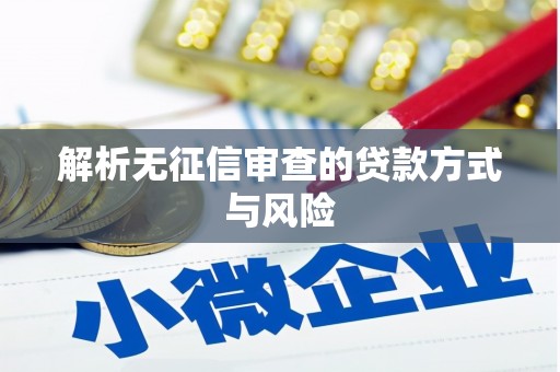 太和解析无征信审查的贷款方式与风险