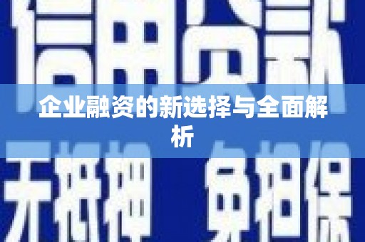 太和企业融资的新选择与全面解析