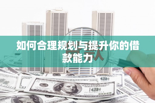 太和如何合理规划与提升你的借款能力