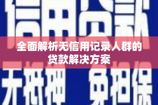 太和全面解析无信用记录人群的贷款解决方案
